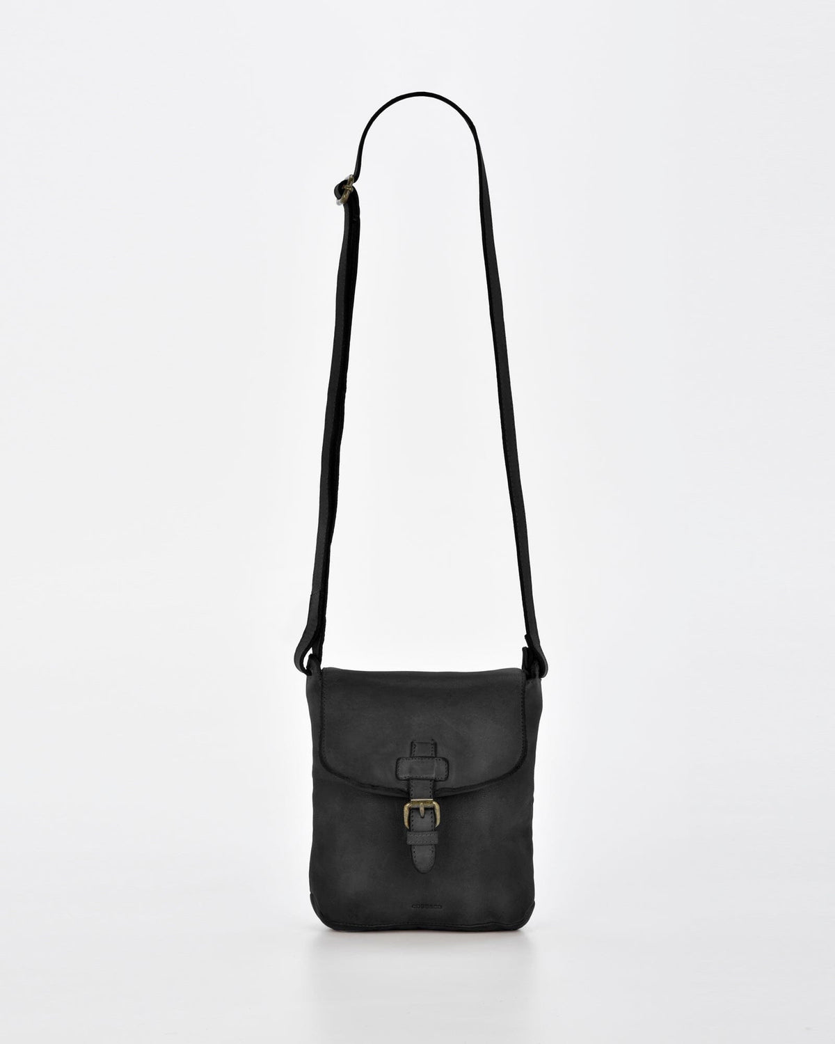 Burton Rugged Leather Crossbody - Black