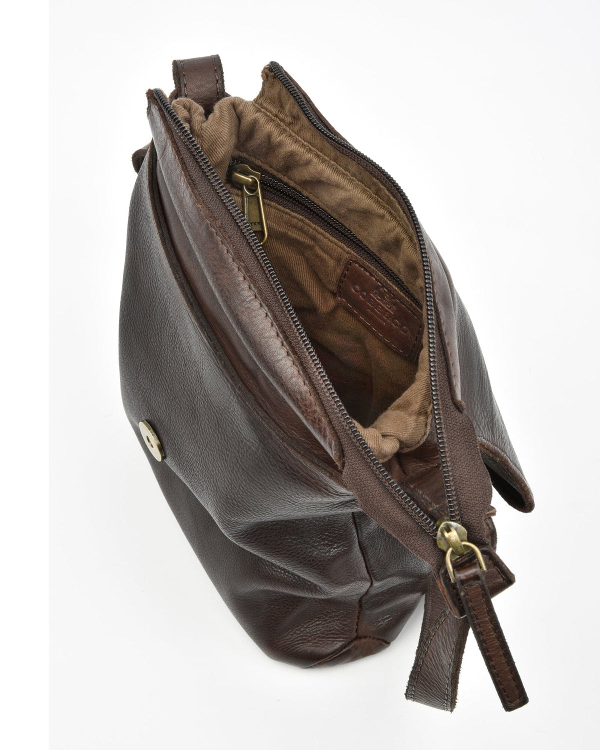 Burton Rugged Leather Crossbody - Chocolate