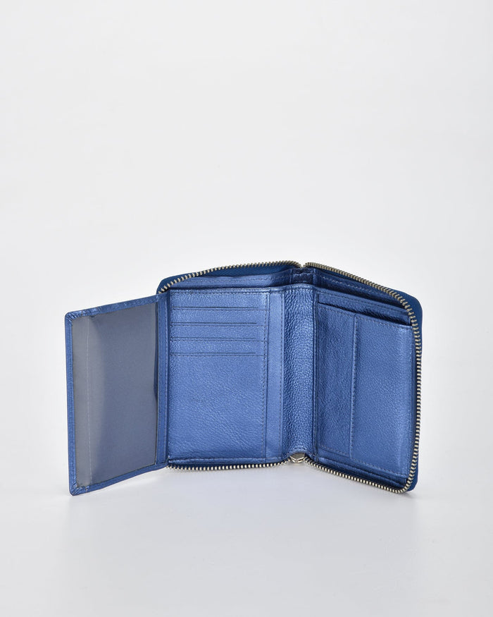 Callisto Metallic Ladies Wallet - Blue