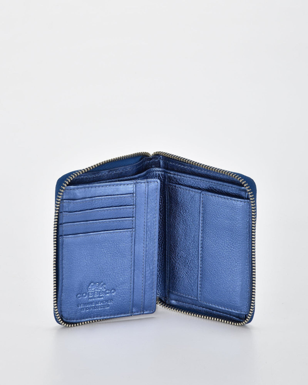 Callisto Metallic Ladies Wallet - Blue