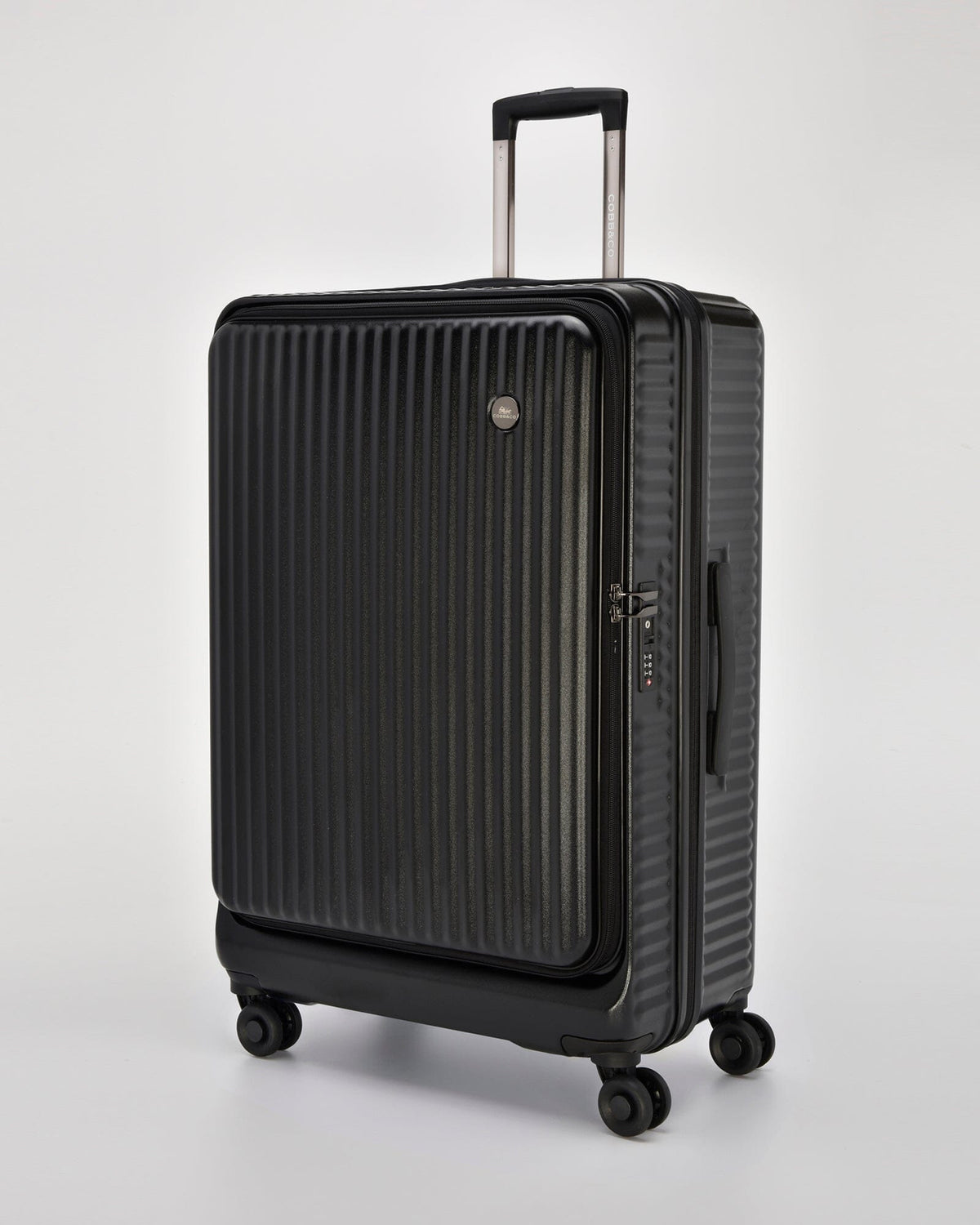 Canberra Expandable Front Opening Hardside 3 Piece Luggage Set - Black