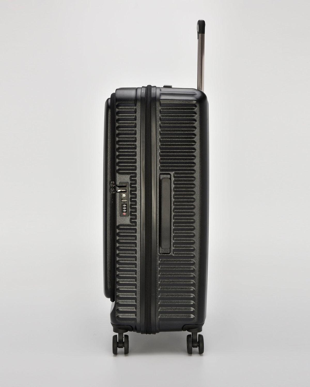 Canberra Expandable Front Opening Hardside 3 Piece Luggage Set - Black