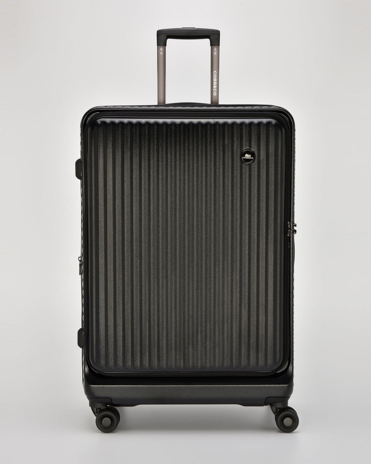 Canberra Expandable Front Opening Hardside 3 Piece Luggage Set - Black
