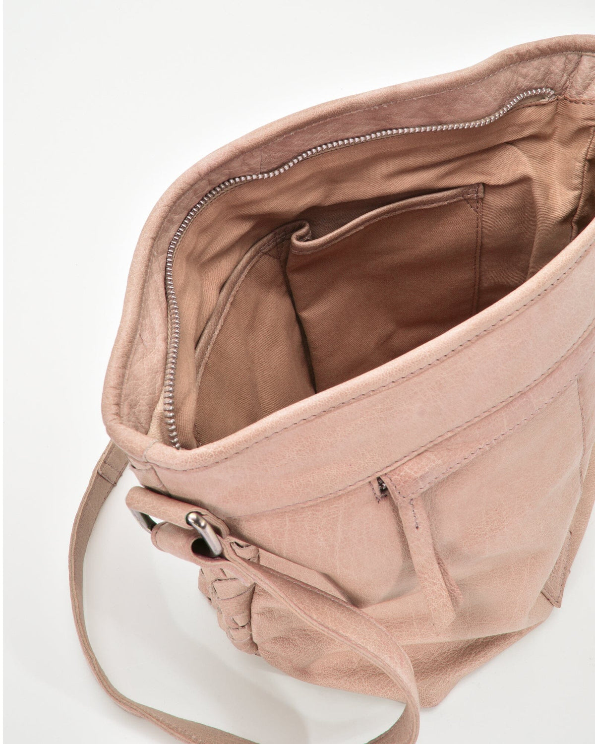 Canterbury Woven Leather Bucket Bag - Blush