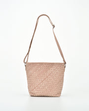 Canterbury Woven Leather Bucket Bag - Blush