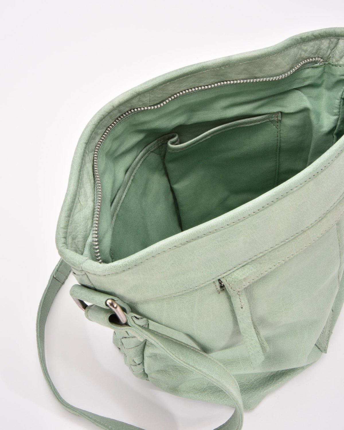 Canterbury Woven Leather Bucket Bag - Sea