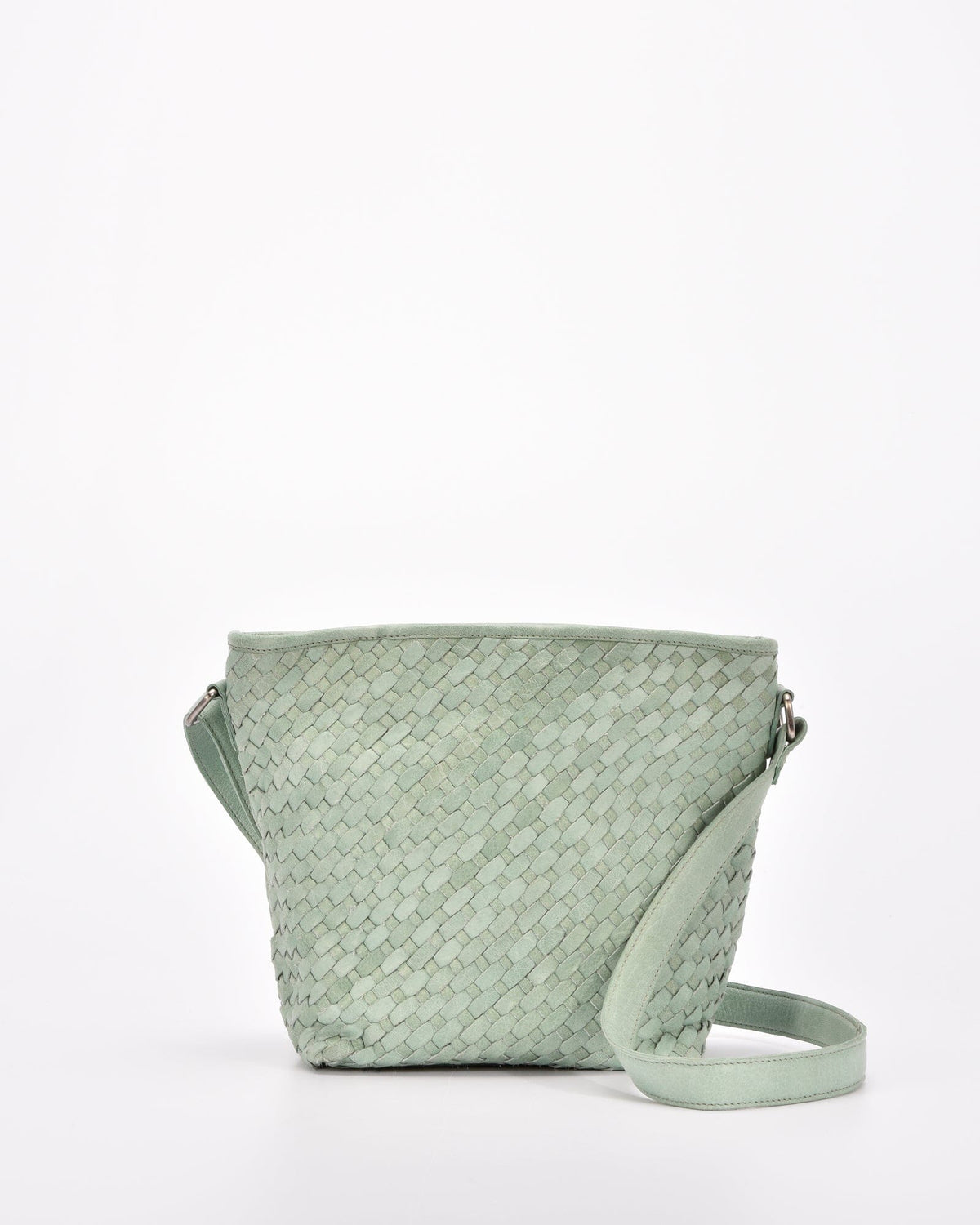 Canterbury Woven Leather Bucket Bag - Sea
