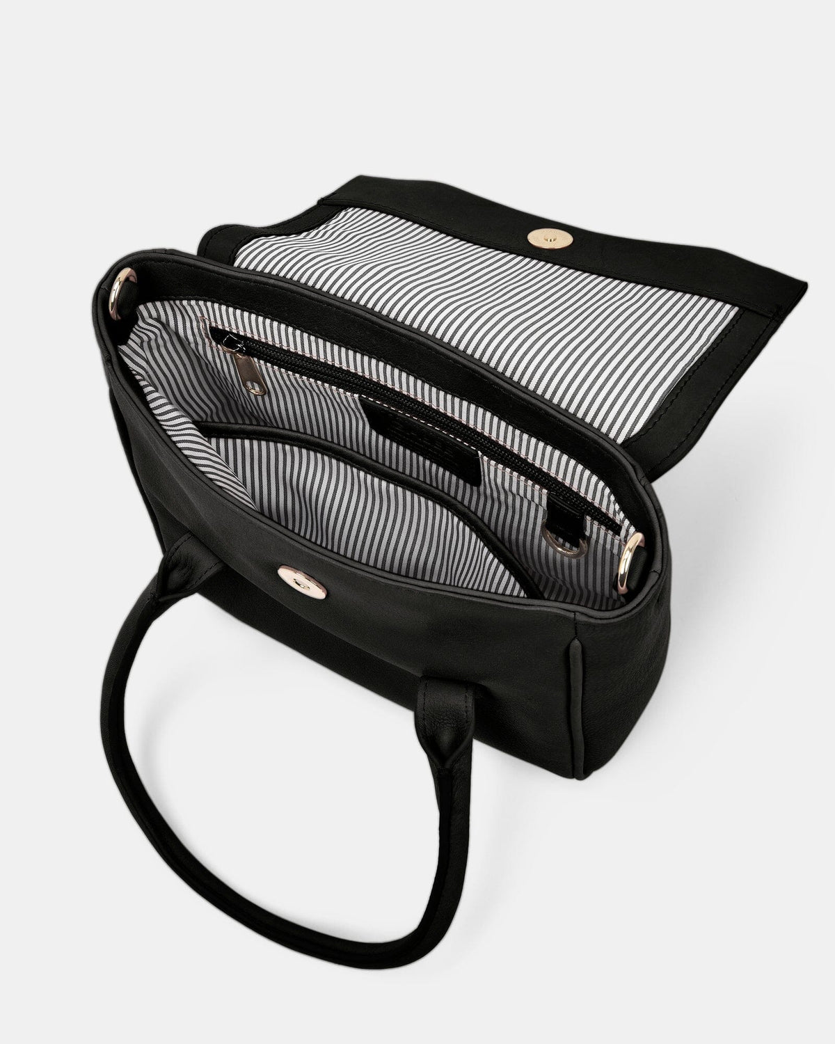 Carrie Leather Mini Tote - Black