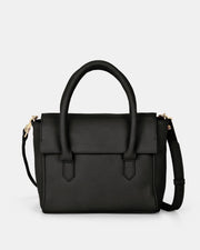 Carrie Leather Mini Tote - Black