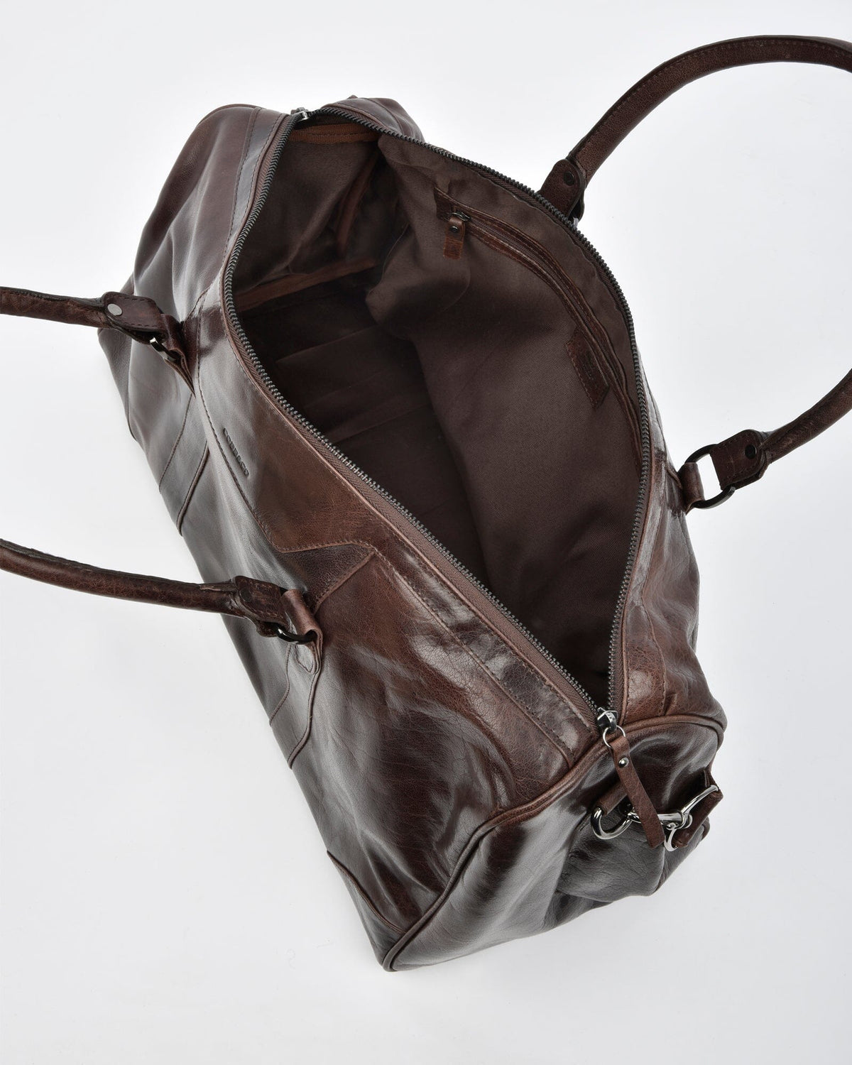 Carrington Leather Barrel Style Duffel - Chocolate