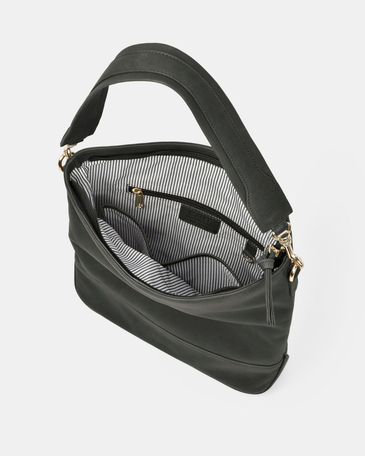 Cecilia Leather Bucket Shoulder Bag - Black