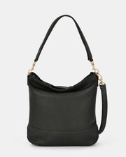 Cecilia Leather Bucket Shoulder Bag - Black