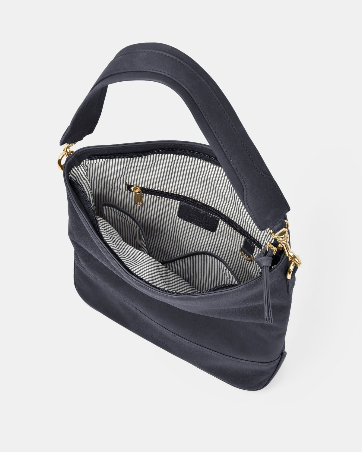 Cecilia Leather Bucket Shoulder Bag - Navy