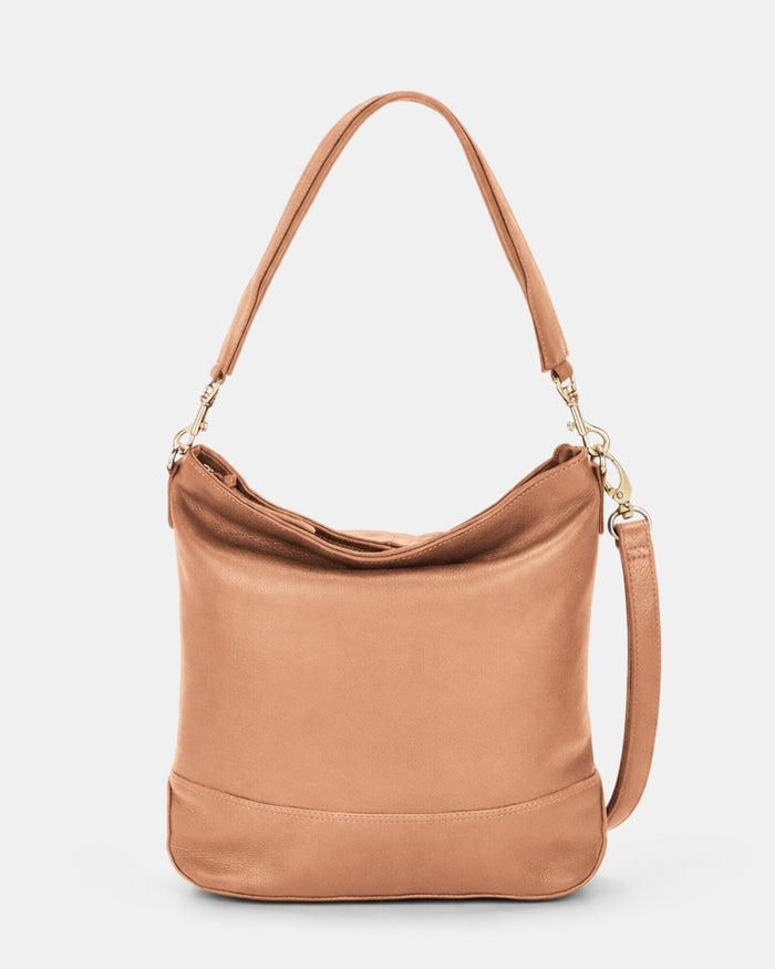 Cecilia Leather Bucket Shoulder Bag - Tan