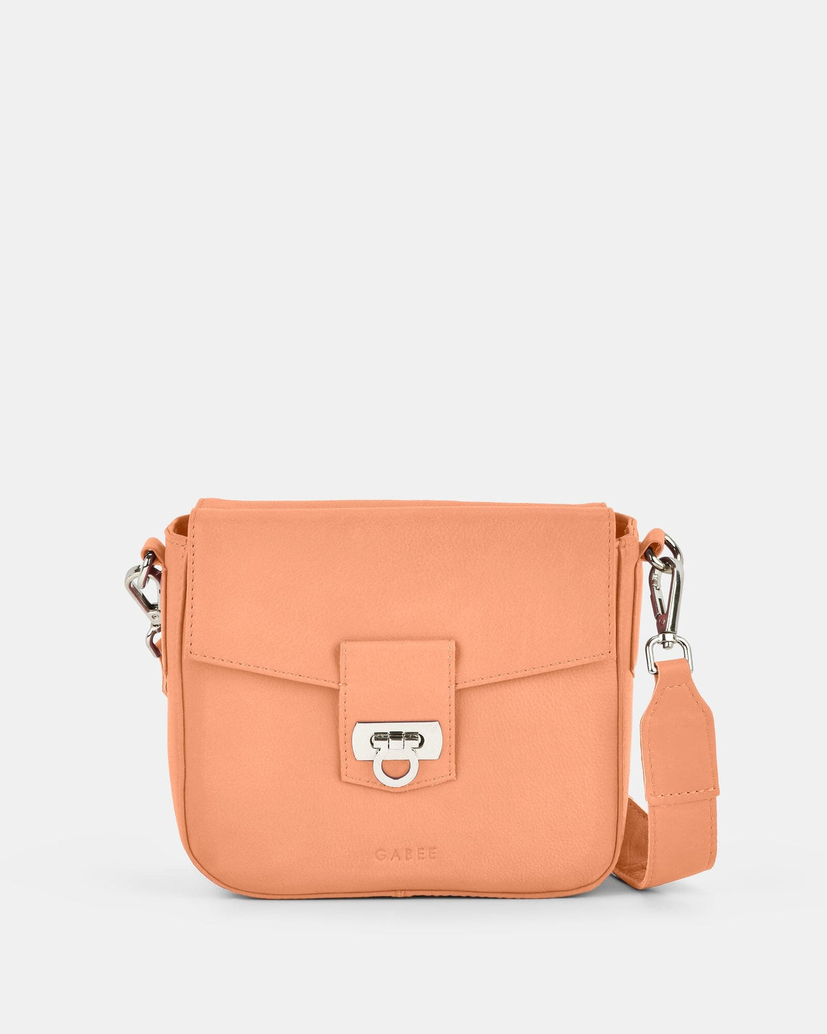 Charlotte Leather Turnlock Closure Crossbody Bag - Camel