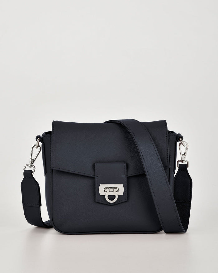 Charlotte Leather Turnlock Closure Crossbody Bag