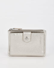 Collins RFID Safe Compact Leather Wallet - Silver