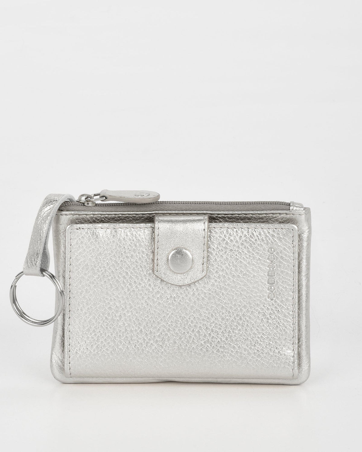 Collins RFID Safe Compact Leather Wallet - Silver