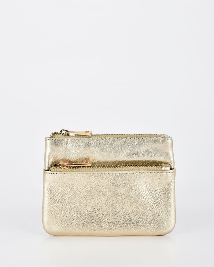 Comet Metallic Leather Card & Coin Purse