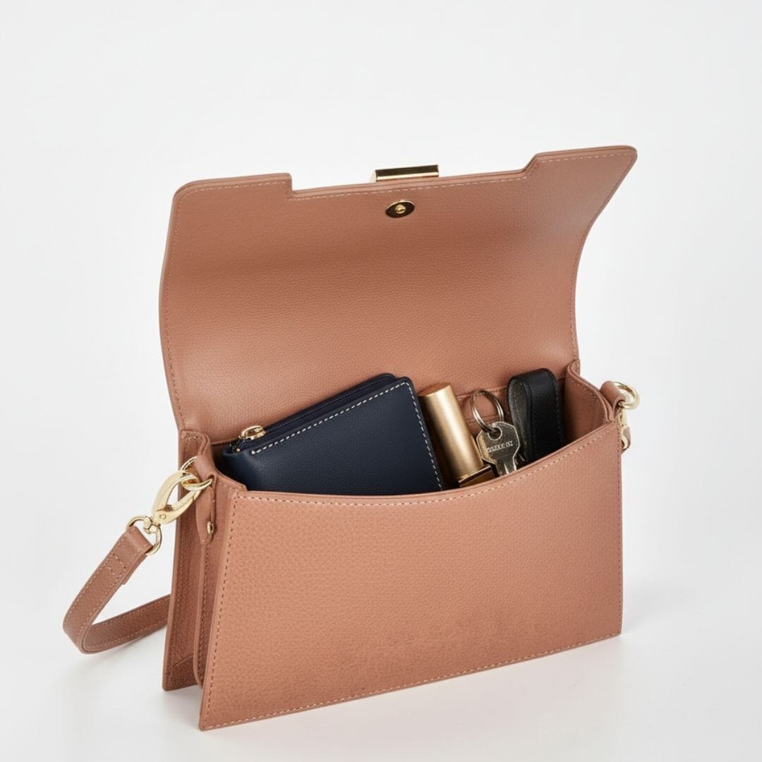 Concord Washed Leather Structure Crossbody Shoulder Bag