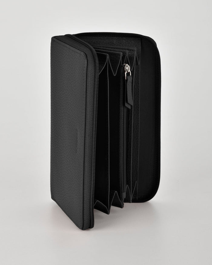 Creswick RFID Safe Zip Around Leather Wallet - Black