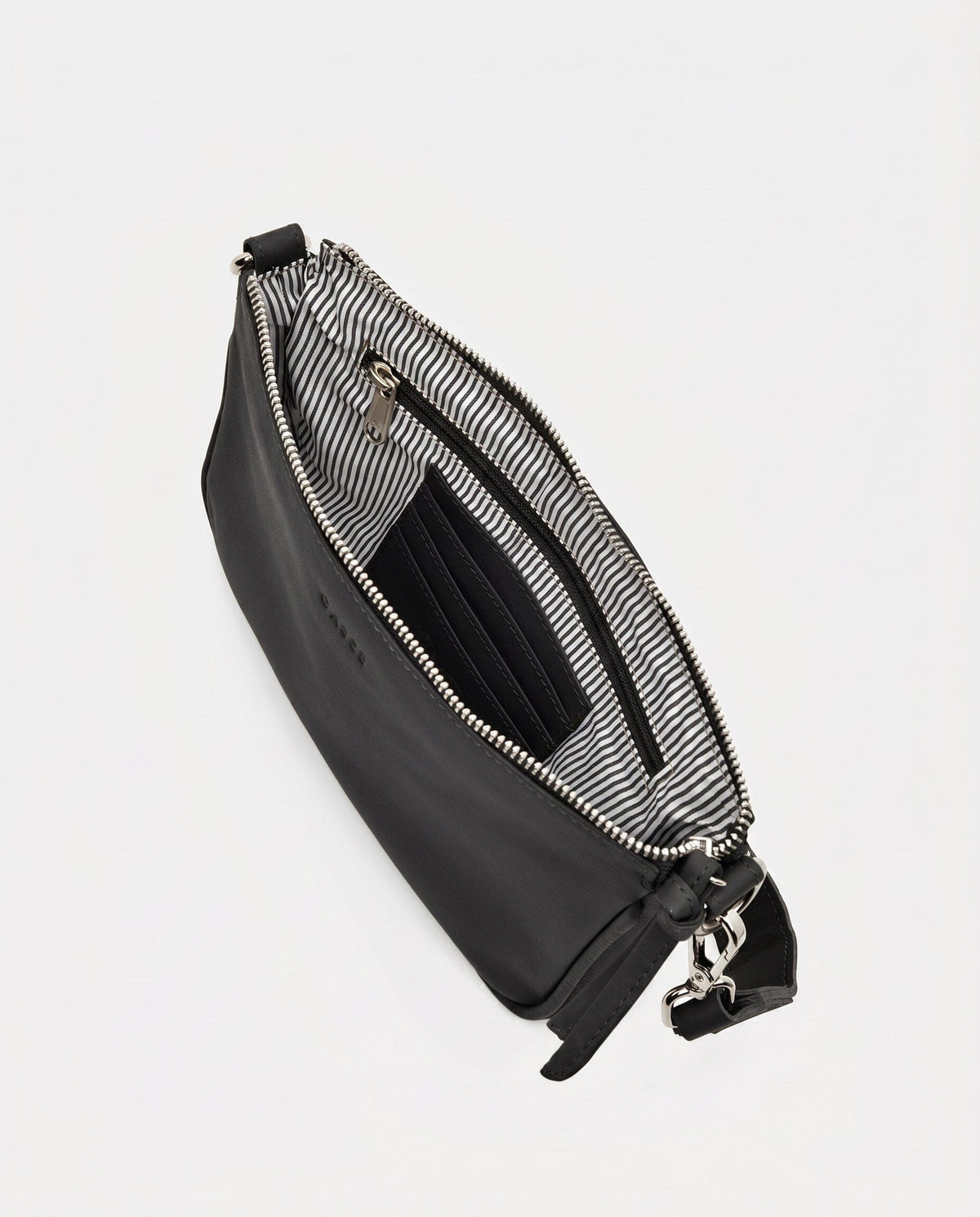 Dannii Soft Leather Thick Strap Crossbody - Black