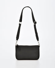 Dannii Soft Leather Thick Strap Crossbody - Black