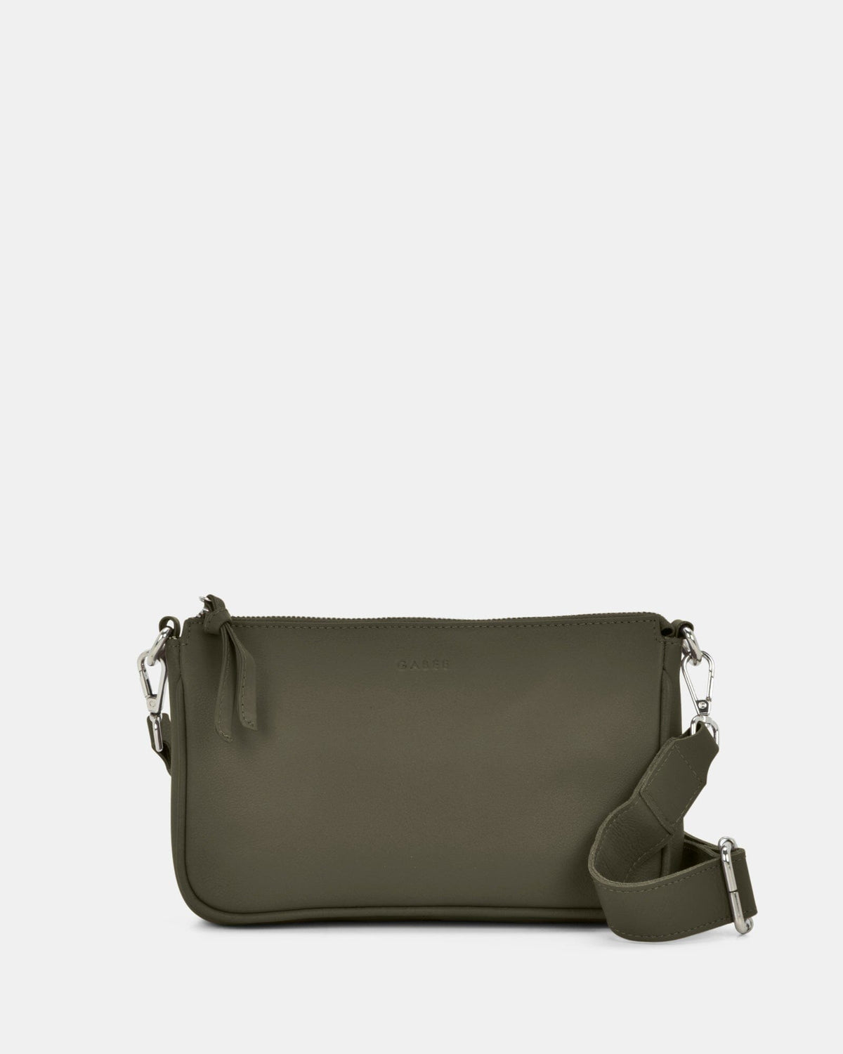 Dannii Soft Leather Thick Strap Crossbody - Olive