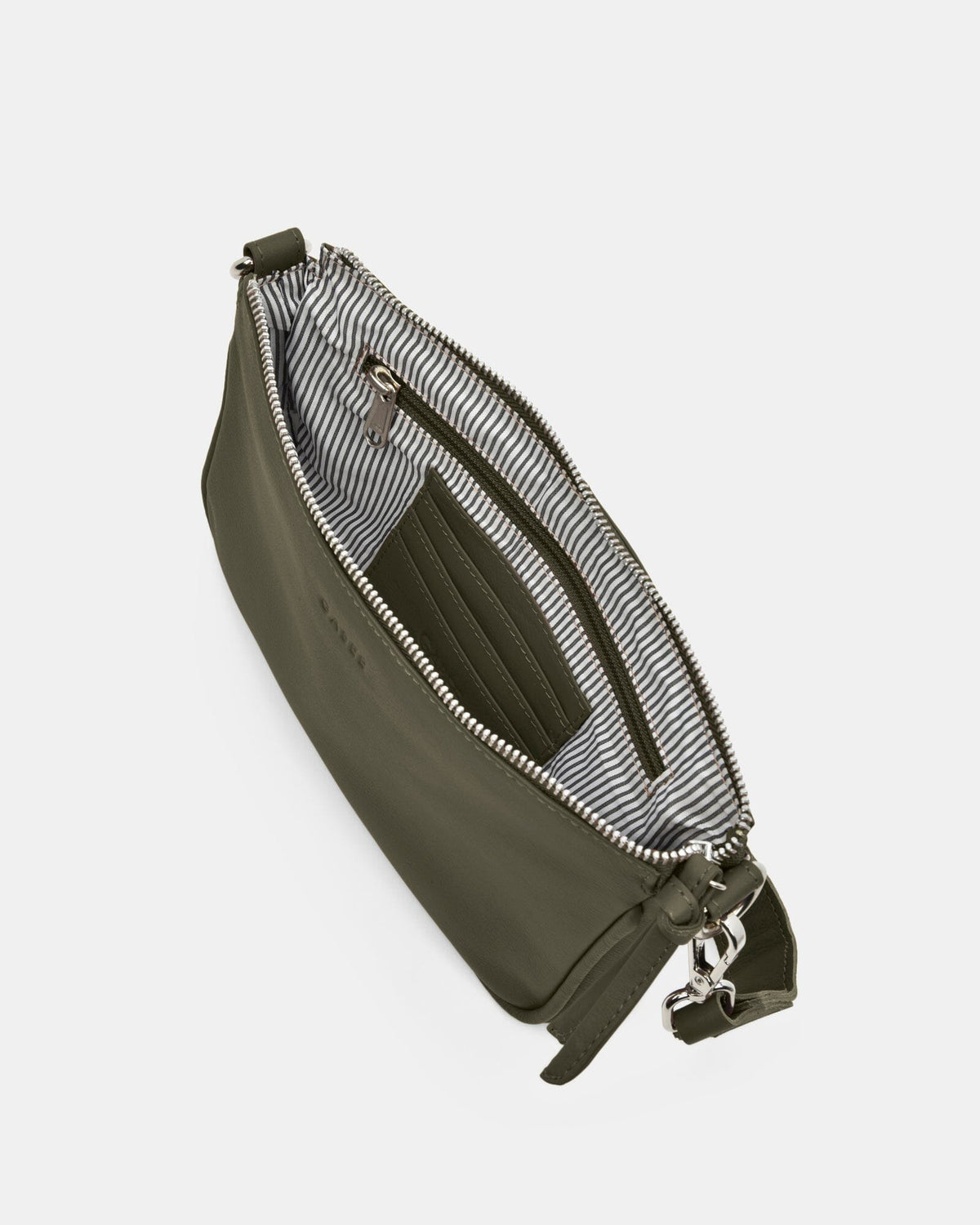 Dannii Soft Leather Thick Strap Crossbody - Olive