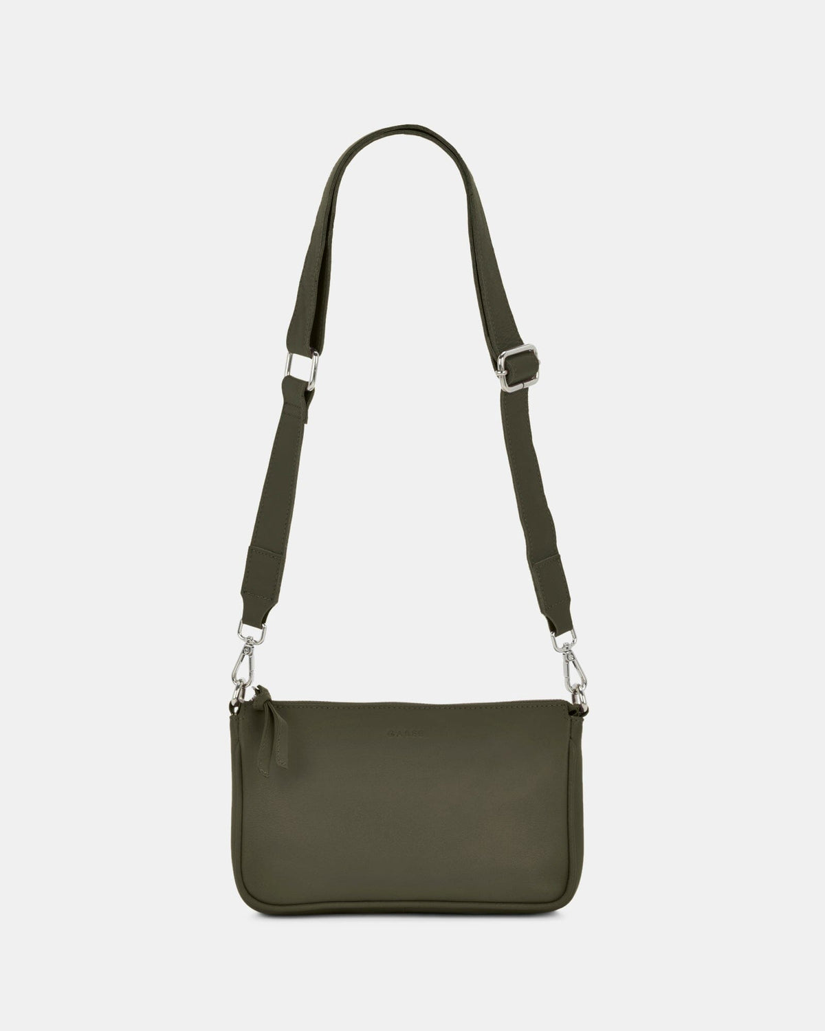 Dannii Soft Leather Thick Strap Crossbody - Olive