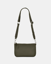 Dannii Soft Leather Thick Strap Crossbody - Olive