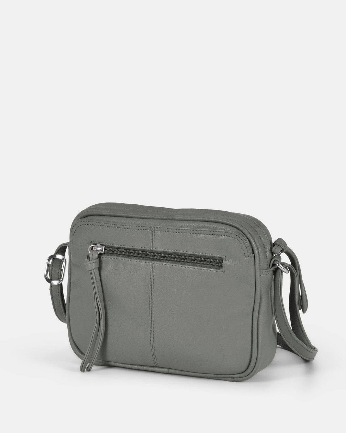 Darcy Leather Crossbody - Grey