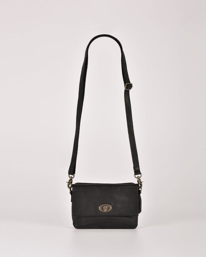 Darwin Leather Crossbody Bag with Turnlock