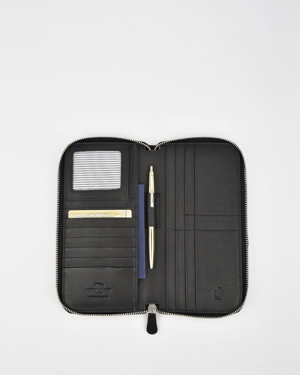 Dayna Leather Passport Document RFID Wallet - Black Wallet COBB & CO 