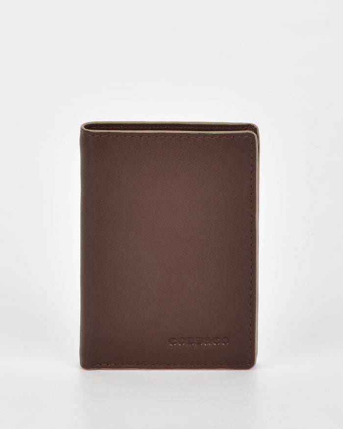Dean RFID Two Tone Leather Card Men's Wallet - Brown
