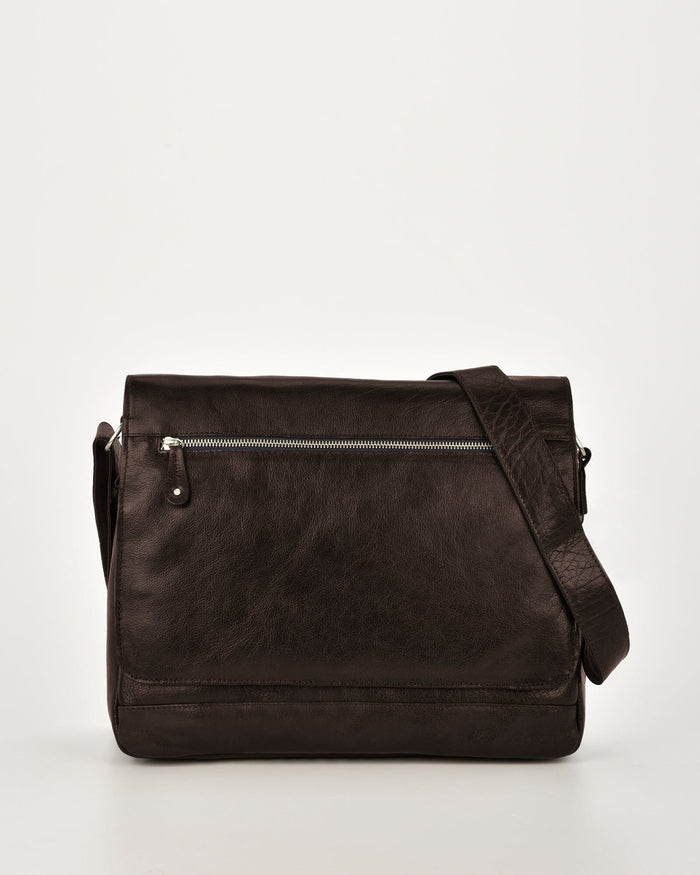Declan Leather Laptop Bag - Chocolate