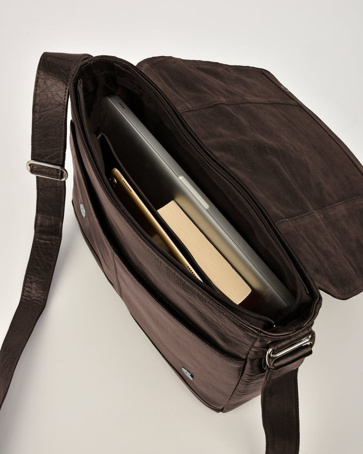 Declan Leather Laptop Bag - Chocolate