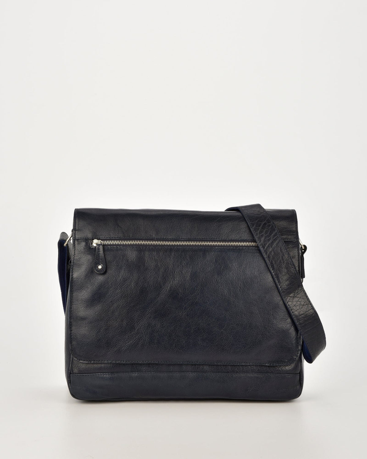 Declan Leather Laptop Bag - Navy