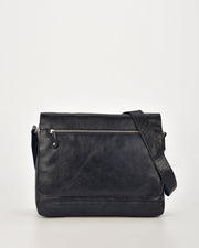Declan Leather Laptop Bag - Navy