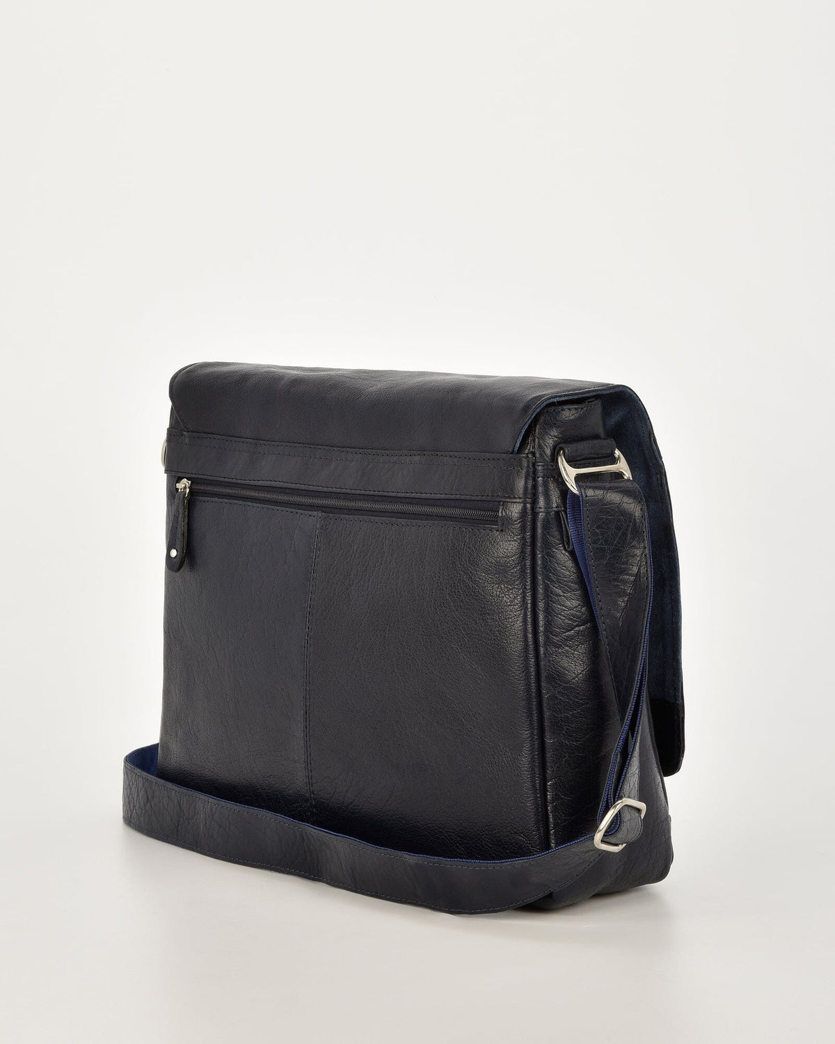 Declan Leather Laptop Bag - Navy