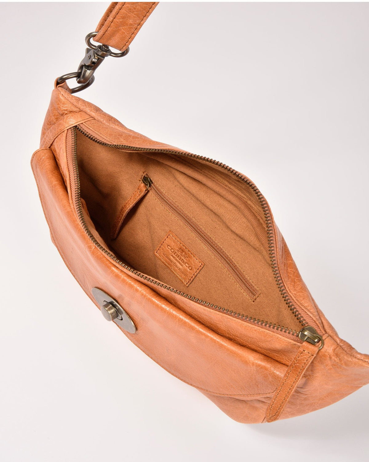 Dickson Leather Crossbody Bag With Turnlock - Tan