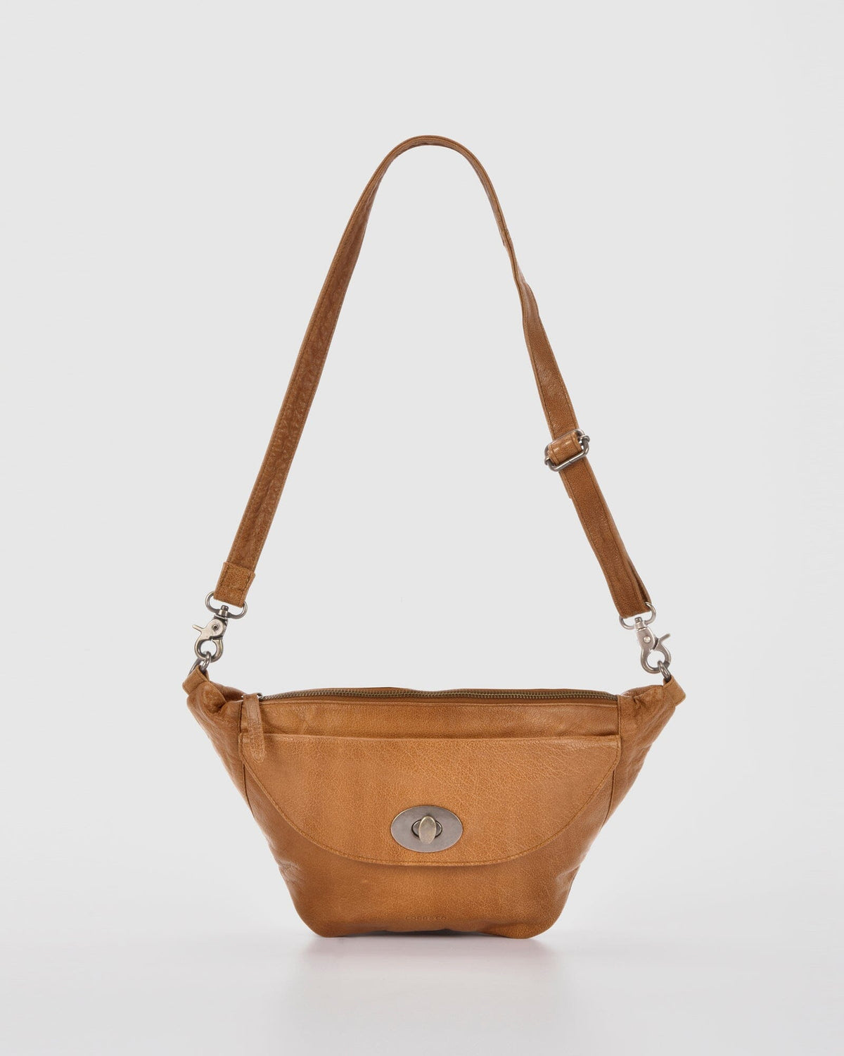 Dickson Leather Crossbody Bag With Turnlock - Tan