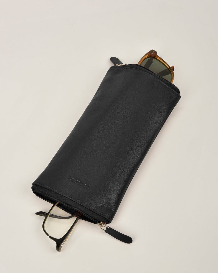 Dublin Glasses Soft Leather Double Sided Case - Black