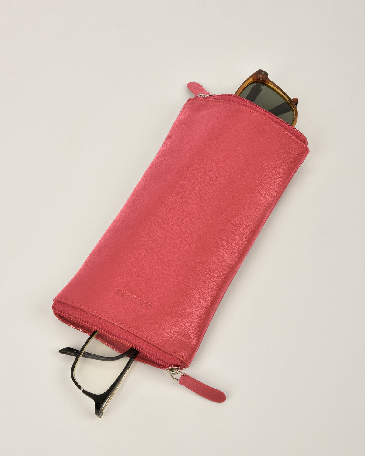 Dublin Glasses Soft Leather Double Sided Case - Coral