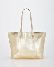 Elara Metallic Leather Hobo