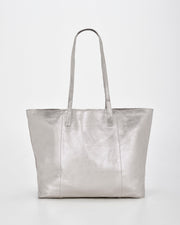Elara Metallic Leather Hobo
