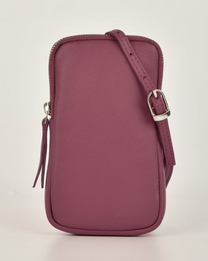 Eliza Leather Zip around Mini Crossbody/Phone Bag