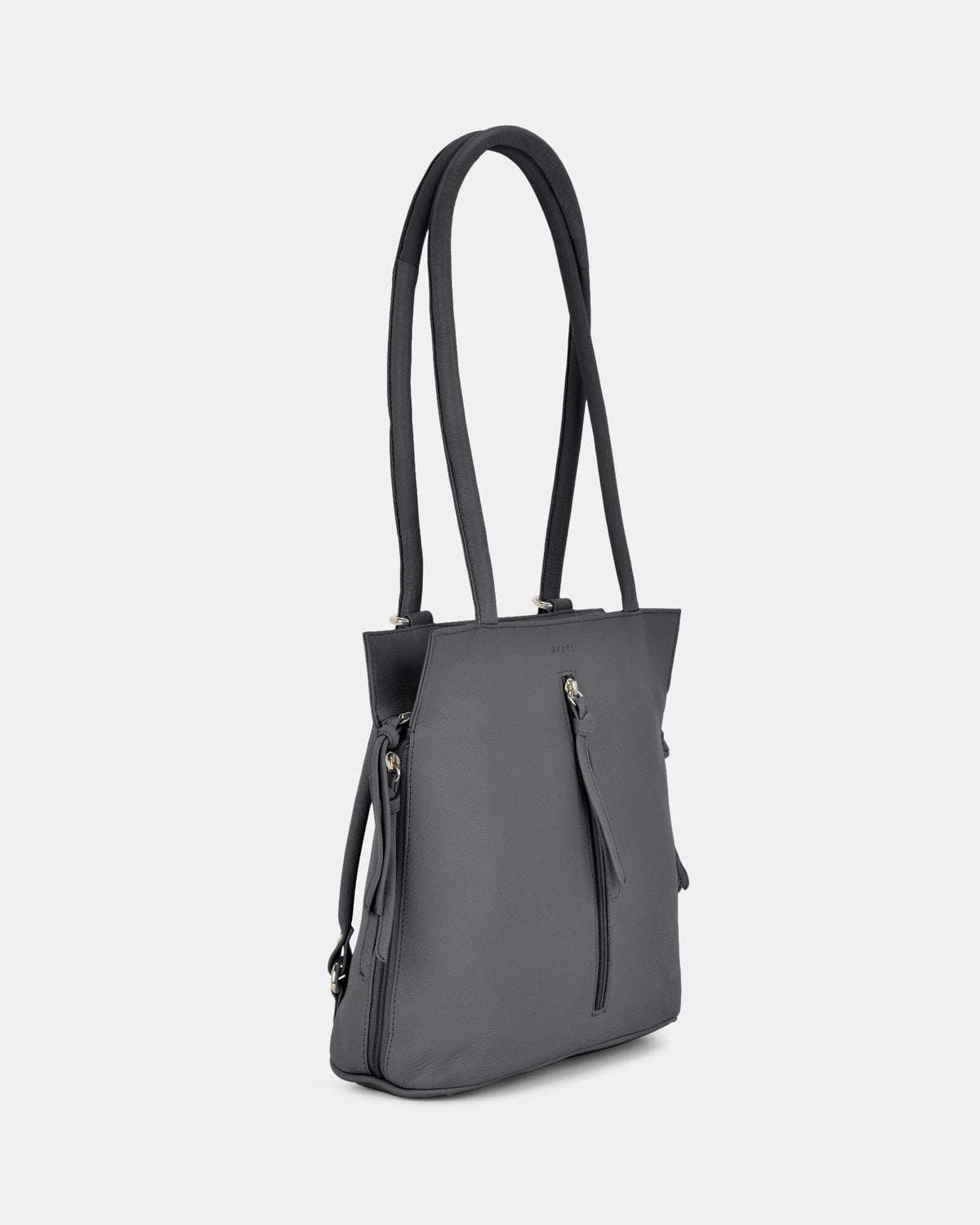 Ellie Leather 2 in 1 Convertible Shoulder Bag Backpack - Grey