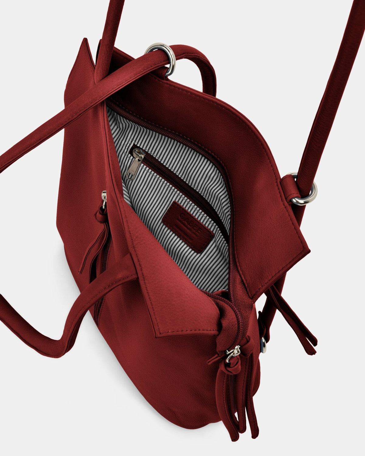 Ellie Leather 2 in 1 Convertible Shoulder Bag Backpack - Red