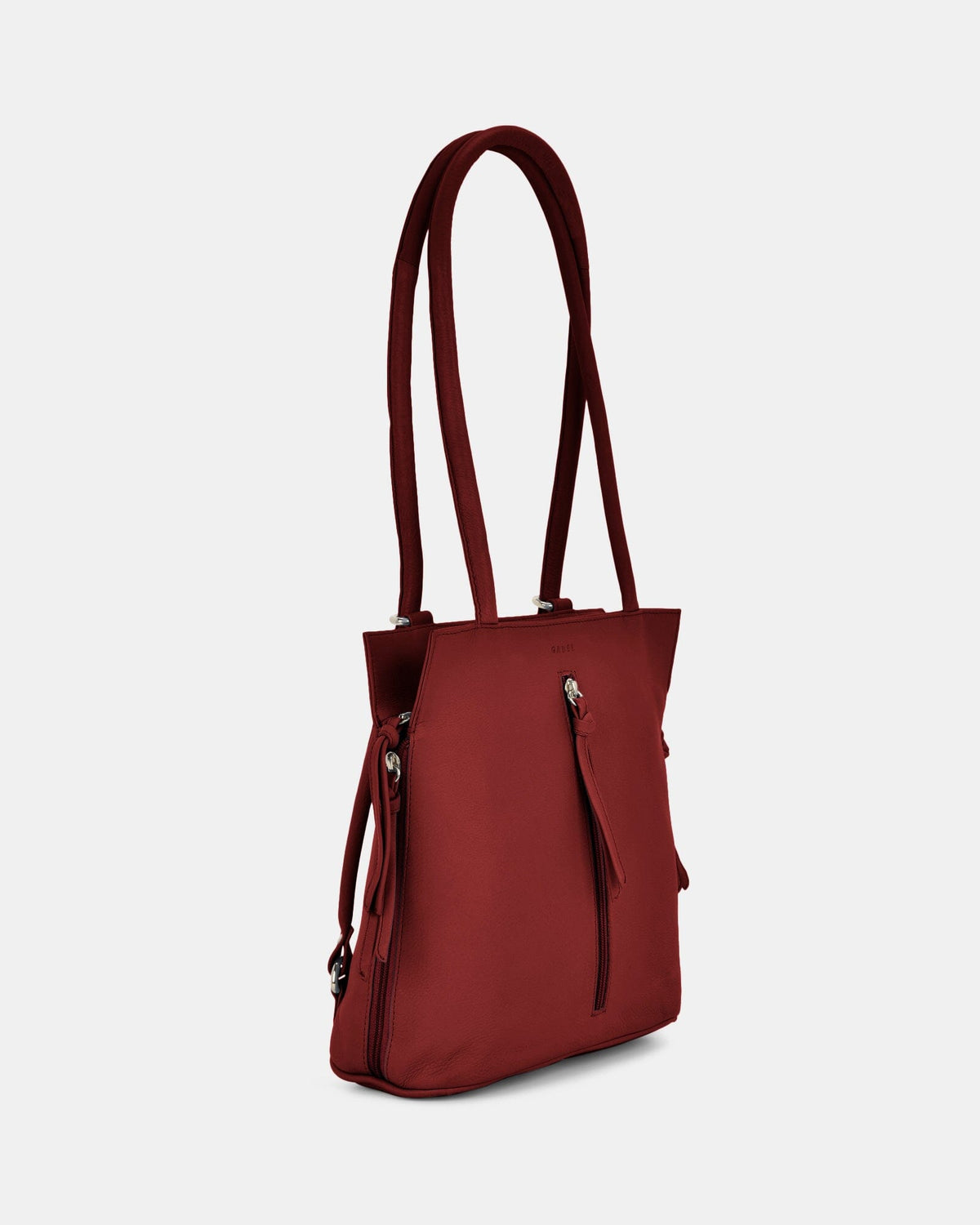 Ellie Leather 2 in 1 Convertible Shoulder Bag Backpack - Red